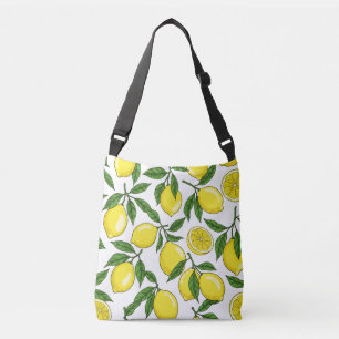 Lemon Botanical Seamless – Hand Drawn Crossbody Bag