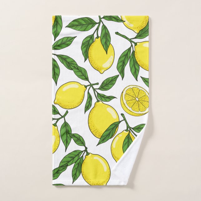 Lemon Botanical Seamless – Hand Drawn Towel (Hand Towel)