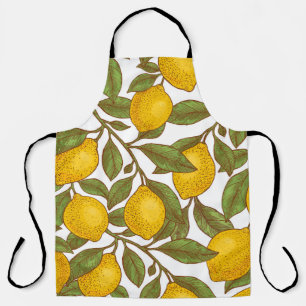 Lemon botanical seamless pattern apron