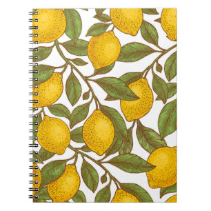 Lemon botanical seamless pattern notebook