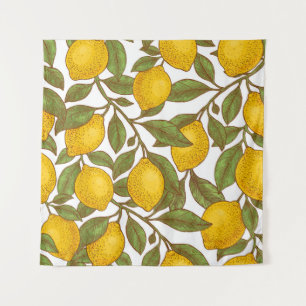 Lemon botanical seamless pattern tapestry