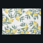 Lemon Botanical Tea Towel<br><div class="desc">Watercolor lemon botanical tea towel. Cheerful summer yellow citrus design.</div>