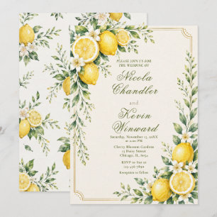 Lemon Botanical Wedding Invitation