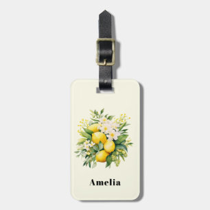 Lemon Bouquet with White Blossoms Luggage Tag
