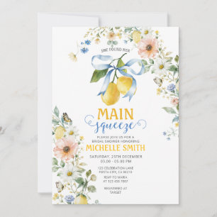 Lemon Bow Main Squeeze Bridal Shower Invitation