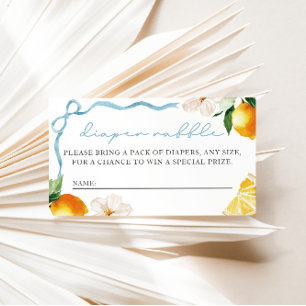 Lemon & Bows Baby Shower Diaper Raffle Entry Enclosure Card
