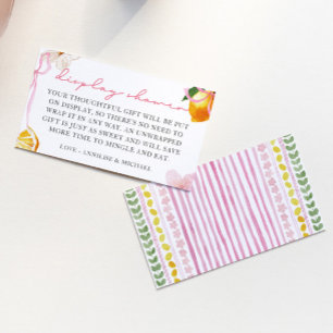 Lemon & Bows Girls Display Shower No Wrapping Enclosure Card