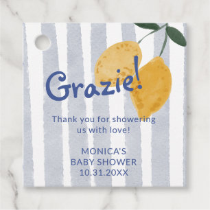 Lemon Boy Baby Shower Favor Thank You Favour Tags
