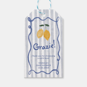 Lemon Boy Baby Shower Favour Thank You Gift Tags