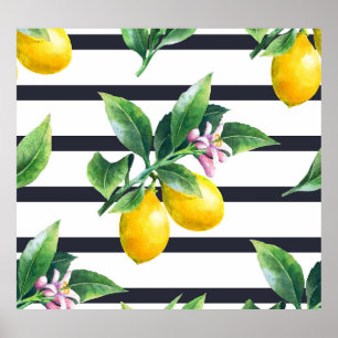 Lemon Branch: Citrus Watercolor Bliss Poster