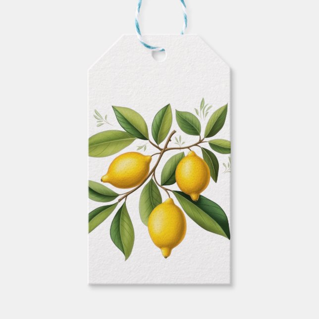 Lemon Branch Elegant Vintage Gift Tags (Front)
