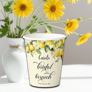 Lemon Branch Mediterranean Summer Bridal Brunch Paper Cups