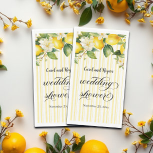 Lemon Branch Mediterranean Summer Wedding Shower Napkin