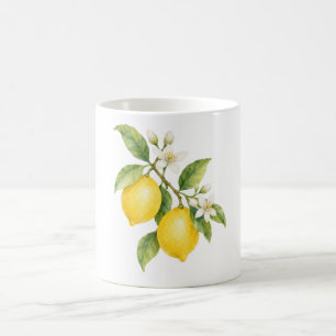 Lemon Branch with Blossoms Coffee Mug
