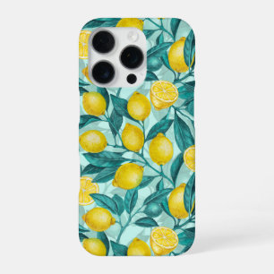 Lemon branches in blue and yellow iPhone 16 pro case