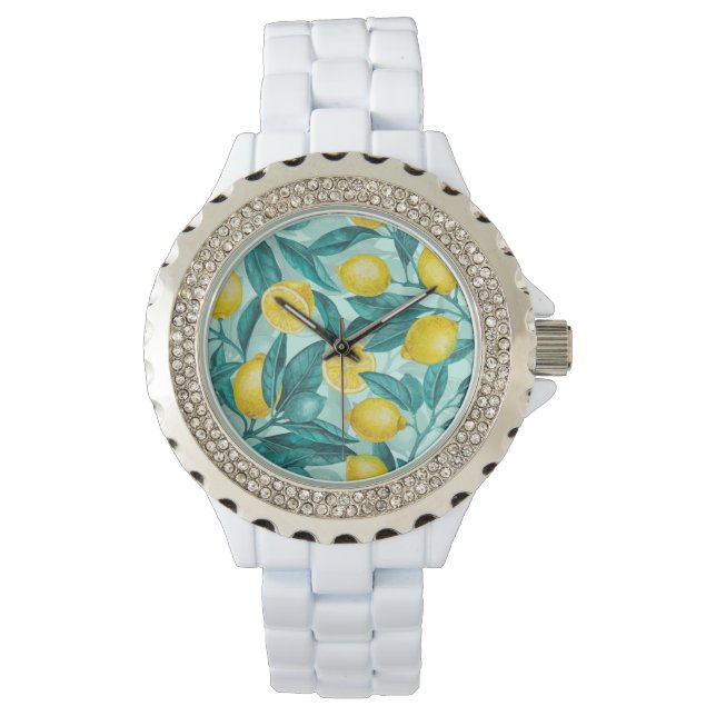 Lemon branches in blue and yellow watch (Front)