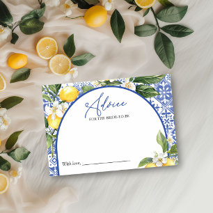 Lemon Bridal Shower Advice for the Bride Card