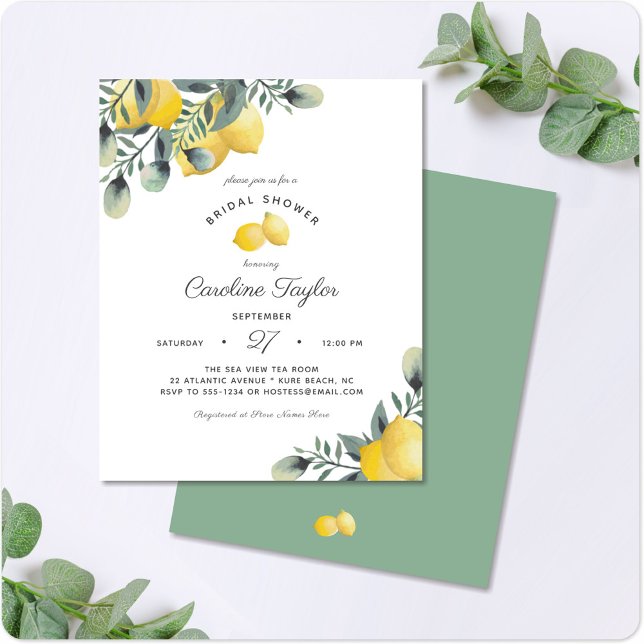 Lemon Bridal Shower Budget Invitation (Creator Uploaded)