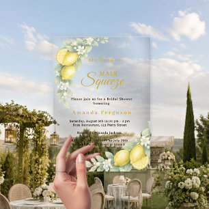 Lemon Bridal Shower citrus summer party Acrylic Invitations