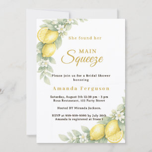 Lemon Bridal Shower citrus summer party Invitation