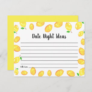 Lemon Bridal Shower Date Night Ideas Enclosure Card