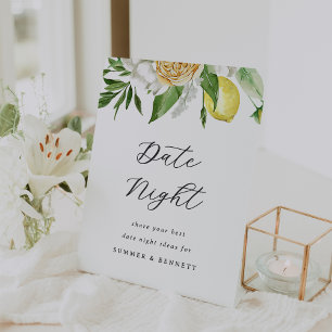Lemon Bridal Shower Date Night Pedestal Sign
