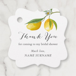 Lemon Bridal shower Favour Tags