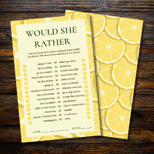 Lemon Bridal Shower Game Would She Rather Citrus