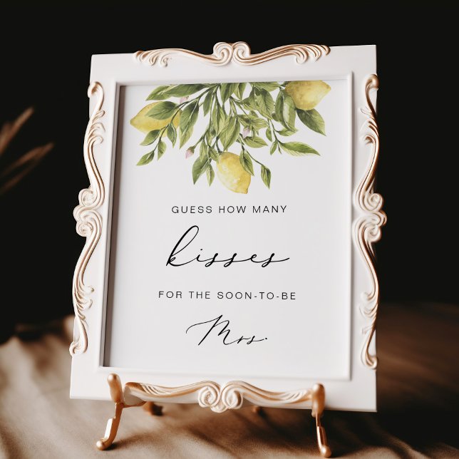 Lemon Bridal Shower guess the kisses Sign (Creator Uploaded)