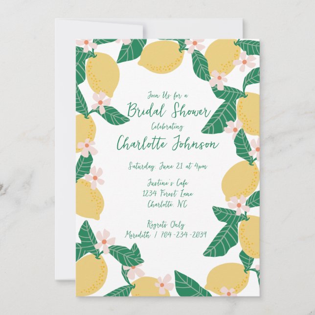 Lemon Bridal Shower Invitation (Front)