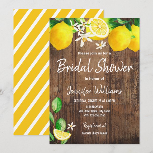 Lemon Bridal Shower Invitation (Front/Back)