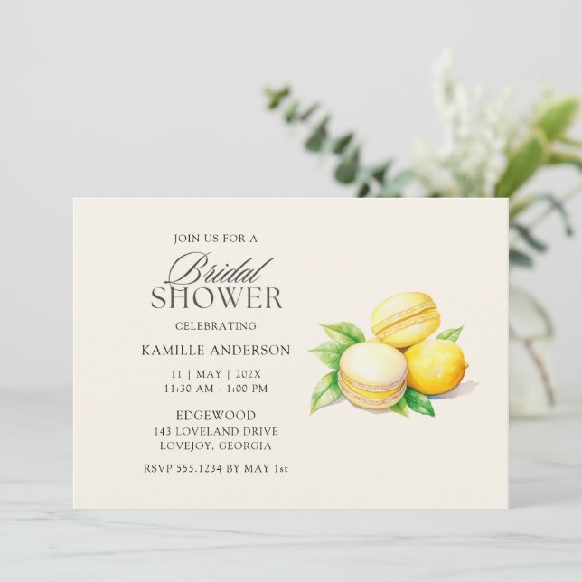 Lemon Bridal Shower Invitations (Standing Front)
