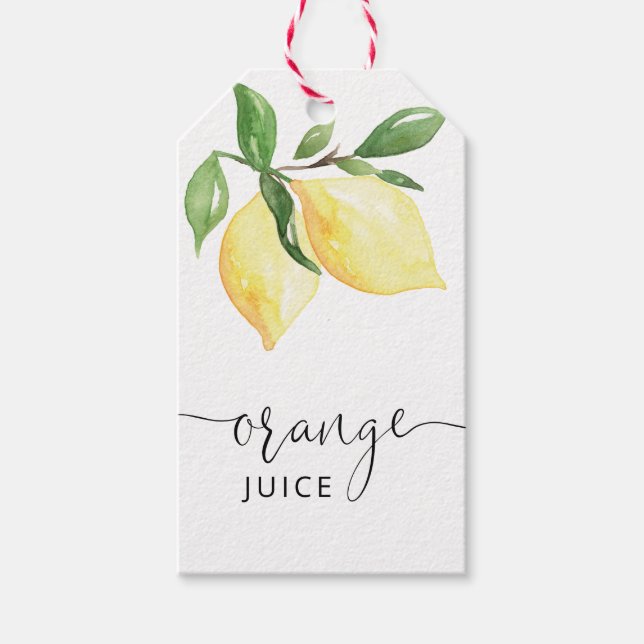 Lemon Bridal Shower Juice Favour Tags (Front)