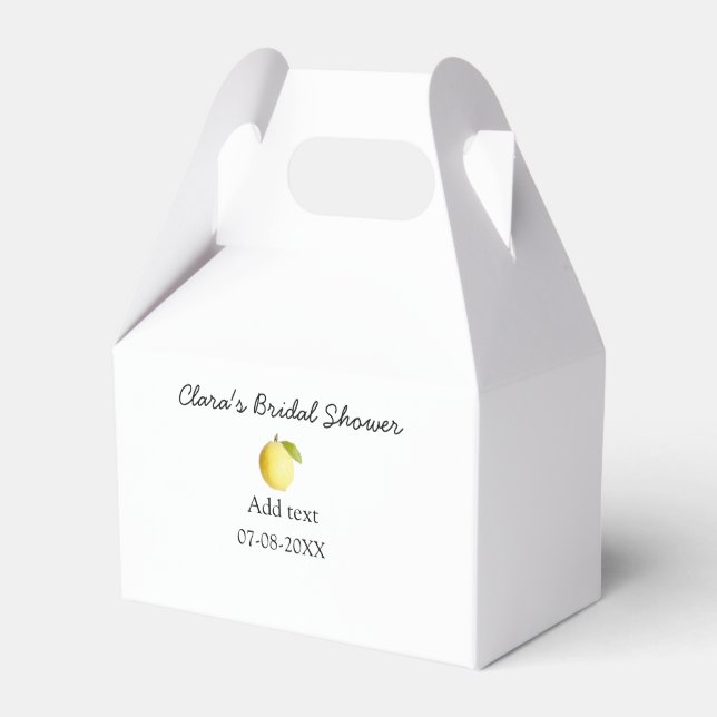 Lemon bridal shower modern simple minimal rustic b favour box (Front Side)