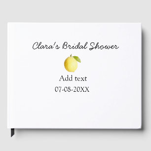 Lemon bridal shower modern simple minimal rustic b guest book