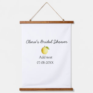 Lemon bridal shower modern simple minimal rustic b hanging tapestry