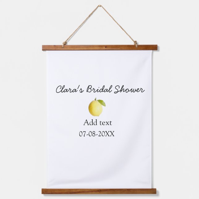 Lemon bridal shower modern simple minimal rustic b hanging tapestry (Front)