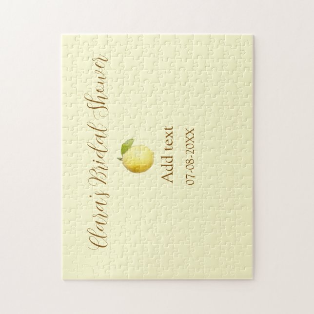 Lemon bridal shower modern simple minimal rustic b jigsaw puzzle (Vertical)