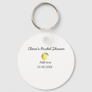 Lemon bridal shower modern simple minimal rustic b key ring