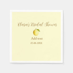 Lemon bridal shower modern simple minimal rustic b napkin
