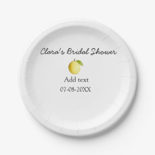 Lemon bridal shower modern simple minimal rustic b paper plate