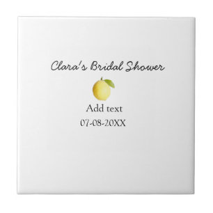 Lemon bridal shower modern simple minimal rustic b tile