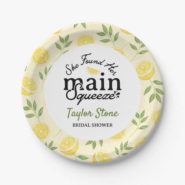 Lemon Bridal Shower  Paper Plate (Front)