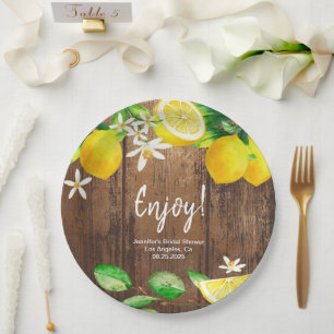 Lemon Bridal Shower Paper Plate