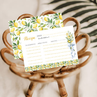 Lemon Bridal Shower Recipe | Main Squeeze Citrus Enclosure Card