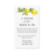 Lemon Bridal Shower Recipe Request  Enclosure Card