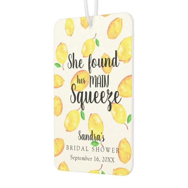 Lemon Bridal Shower She Found Her Main Squeeze  Car Air Freshener (Left)