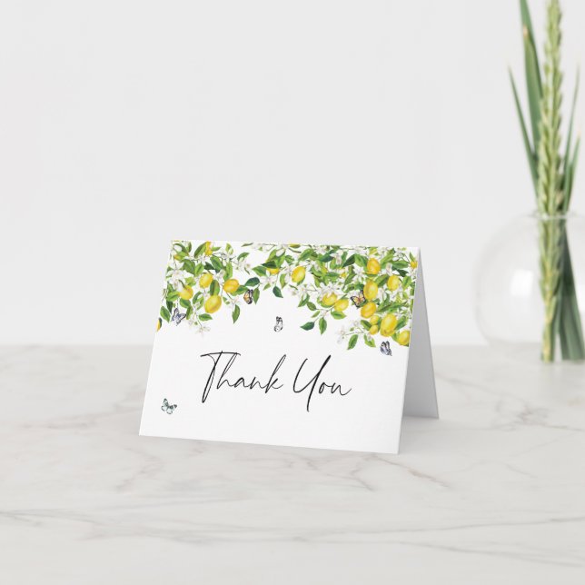Lemon Bridal Shower Thank You Card (Front)