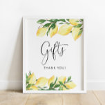 Lemon Bridal Wedding Shower Gifts Sign<br><div class="desc">Lemon Bridal Wedding Shower Gifts Sign. Matching items available.</div>
