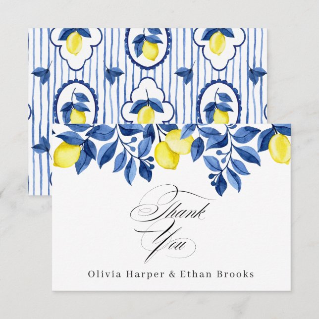 Lemon Brunch Wedding  Thank You Card (Front/Back)